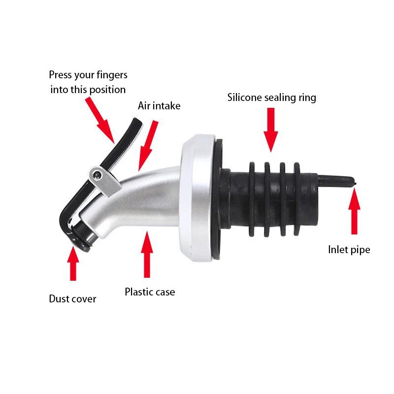 5/10pcs Controllable Oil Bottle Stopper Rubber Seal Leak Prevention Nozzle Sprayer Wine Vinegar Bottles Spouts Kitchen Accessory