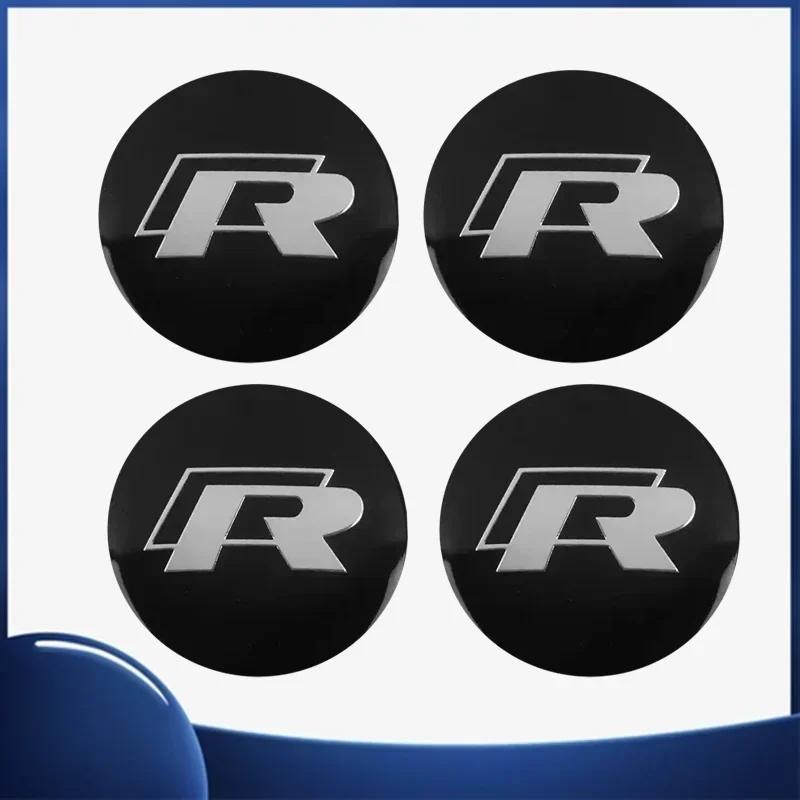 FD08-4pcs 56mm Car Wheel Center Sticker for Volkswagen ABT Golf 5 6 Polo Passat Tiguan CC Bettle Bora Touran MK4 Scirocco Santana