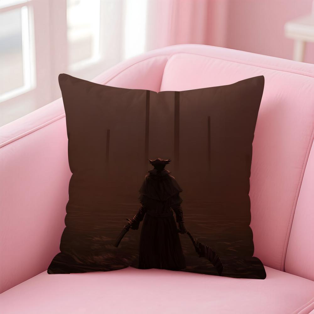 game horror BBloodborne Cushion Cover Pillow Case Soft Friendly Fabric Concealed Zipper