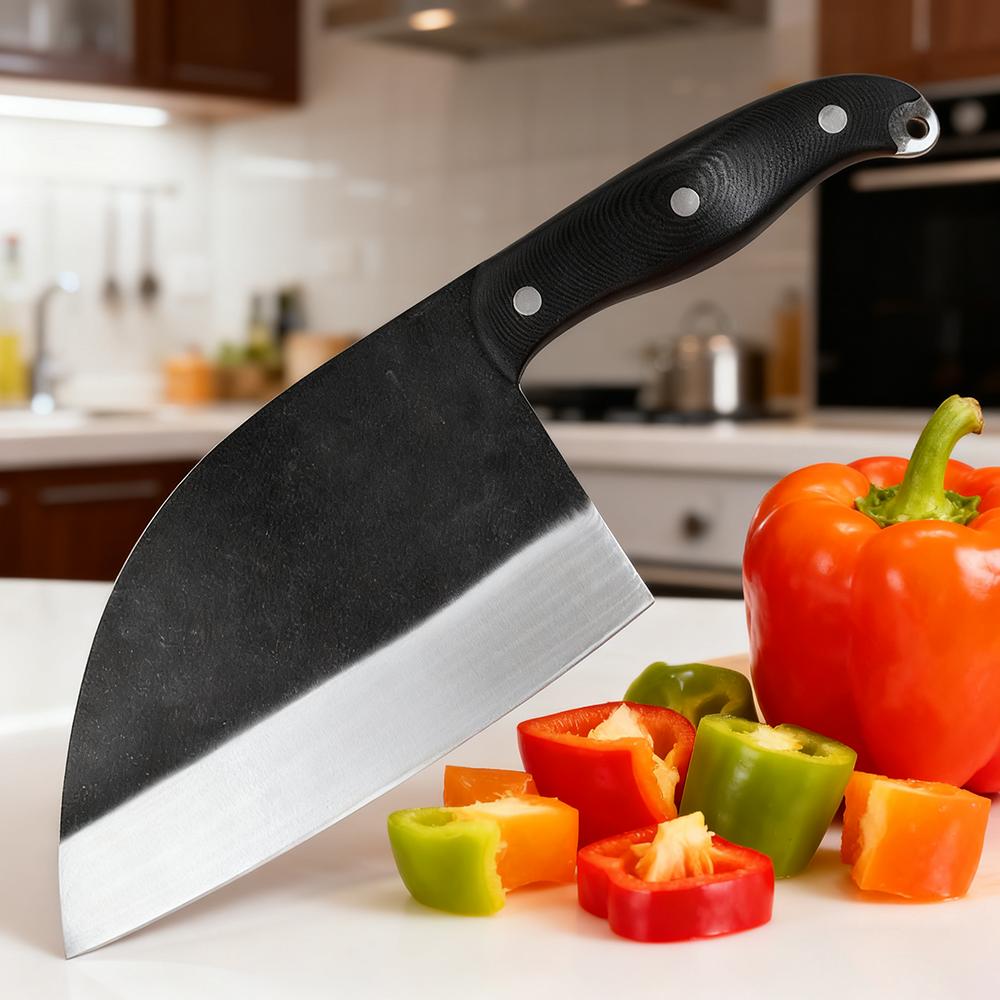 7 Inch Slicing Knife 1095 High Carbon Steel Blade G10 Handle Chef Cleaver Meat Cutting Vegetables Handmade Forged Kitchen Knives