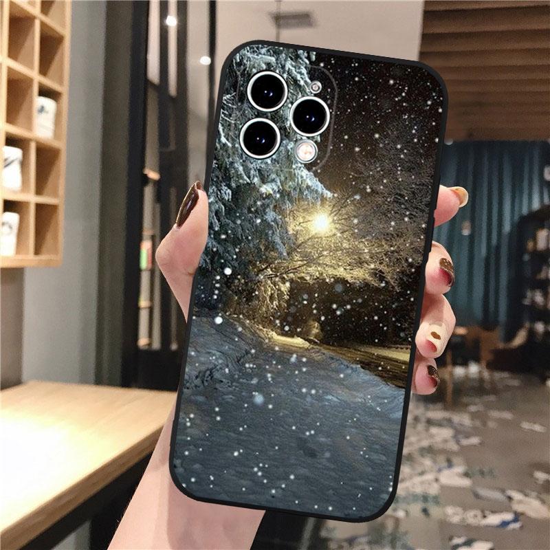 Чехол для телефона «Зимний свет» со снегом для iPhone Samsung Galaxy Redmi Xiaomi Oppo OnePlus Note SA 7 8 9 10 11 12 13 14 20 21 22 23 53 54 Pro Max Plus Ultra