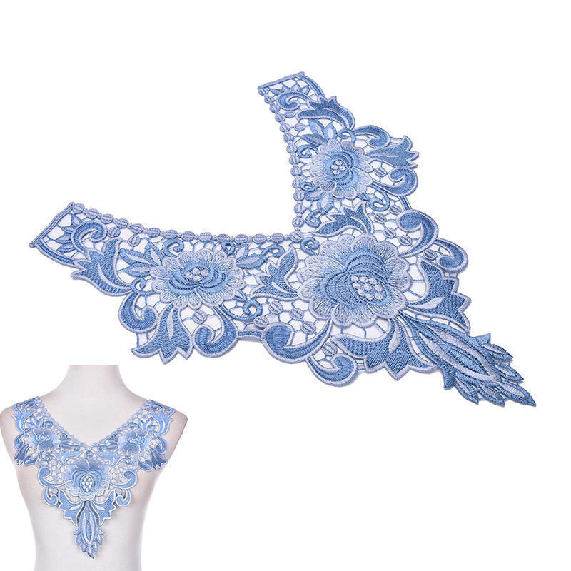 Кружевная вышивка Венецианский цветочный вырез горловины Воротник отделка Одежда Швейная аппликация KTB