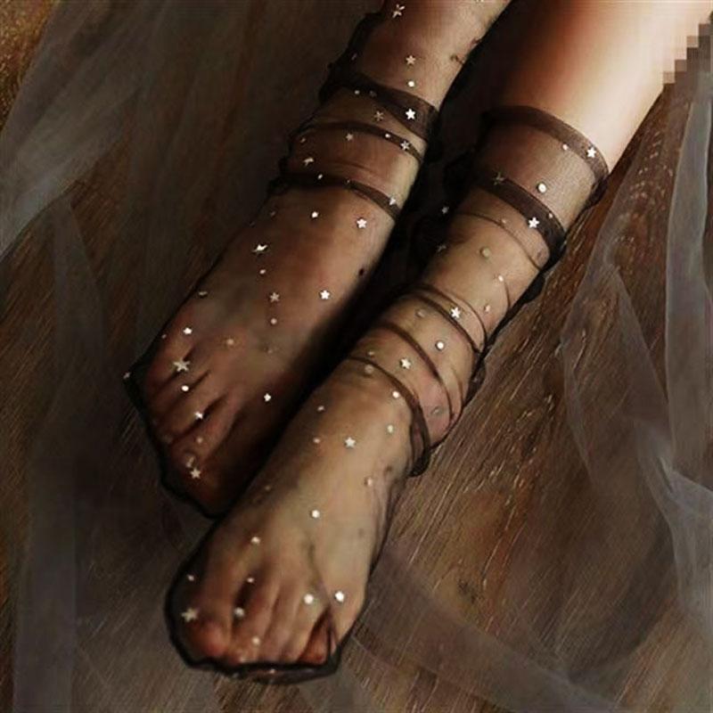 Y2k прозрачные носки, нейлоновые носки в стиле Лолиты, Сейлор Мун, аниме для девочек, короткие невидимые тюлевые носки с низким вырезом для женщин, Harajuku, консервативный стиль