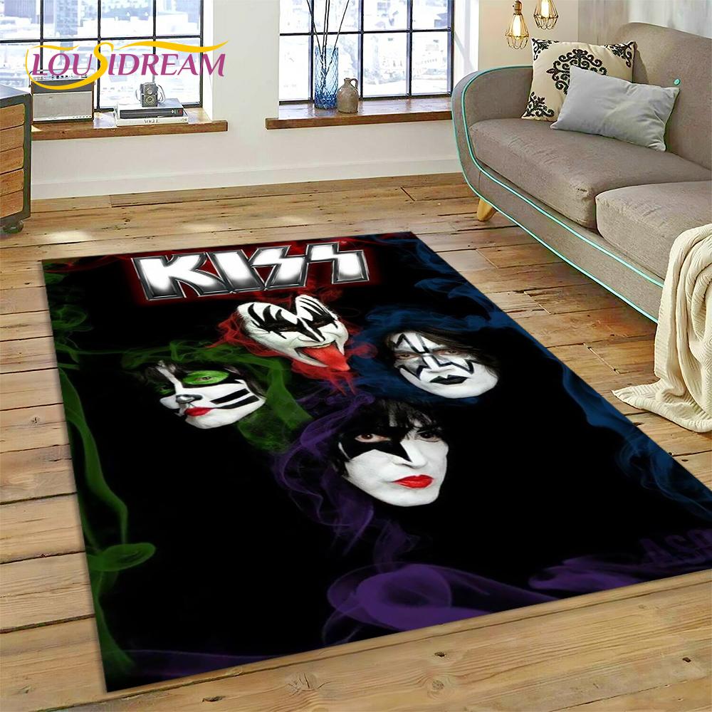 Новый Ковер Рок-группы Kiss Heavy Metal для Гостиной, Спальни, Домашнего Декора, Нескользящий Коврик для Пола, Декор для Дивана, Придверный Коврик