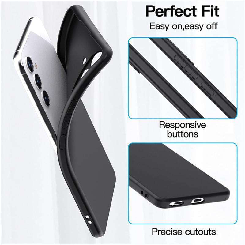 Ультратонкий черный матовый мягкий чехол для телефона с простым дизайном для Samsung Galaxy S23 FE S24 S24 + Ultra A05 A05S A15 4G 5G A25 A35 A55