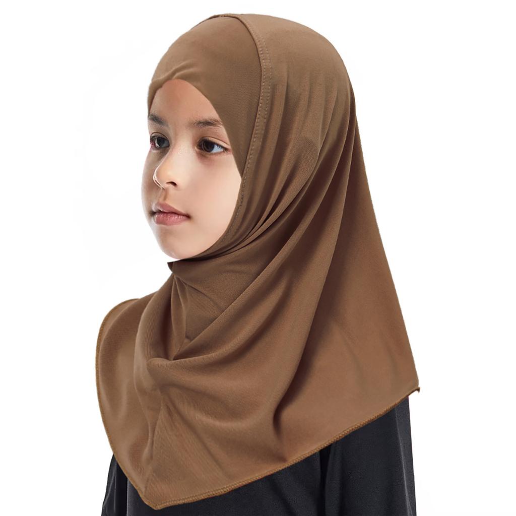 Новые детские хиджабы Мусульманские девочки Детский хиджаб Исламские шарфы шали Мягкий и эластичный материал для девочек от 2 до 7 лет Тюрбан