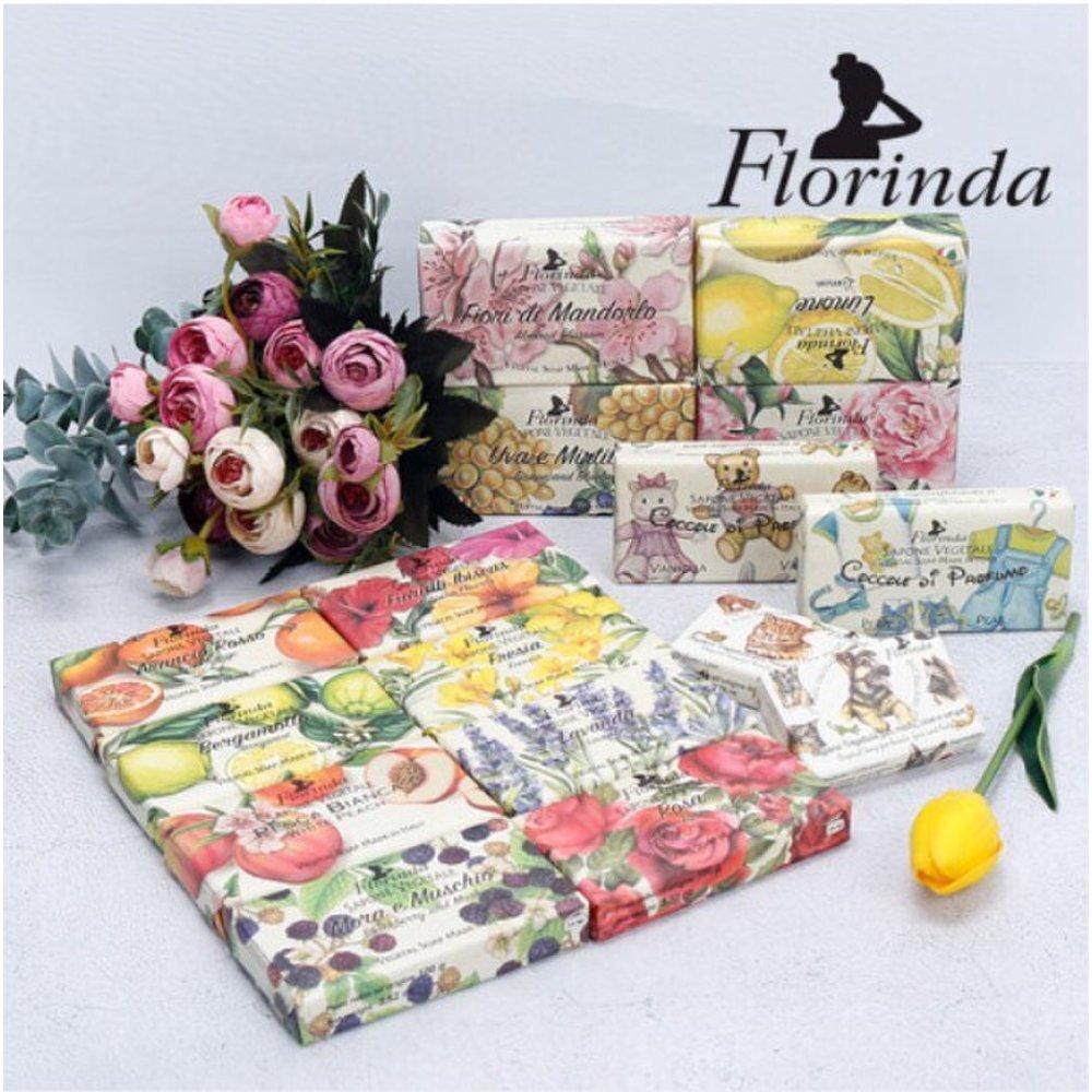 Florinda Итальянское натуральное растительное мыло ручной работы с ароматом бергамота 100 г