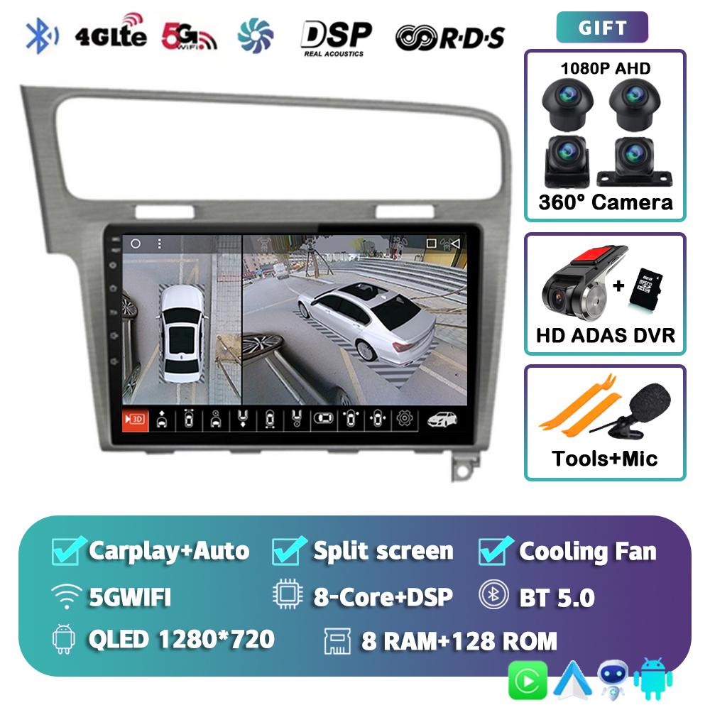 Android 14 Carplay Автомагнитола Для Volkswagen VW Golf 7 2013 - 2016 2017 2018 2019 2020 MK7 Мультимедийный Плеер Стерео Система GPS Головное Устройство