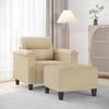VidaXL Armchair with Footrest Cream 60 Cm Microfibre Fabric, Sofa, Armchair, TV Armchair, Single Sofa, Sofa, Sofa 3201229