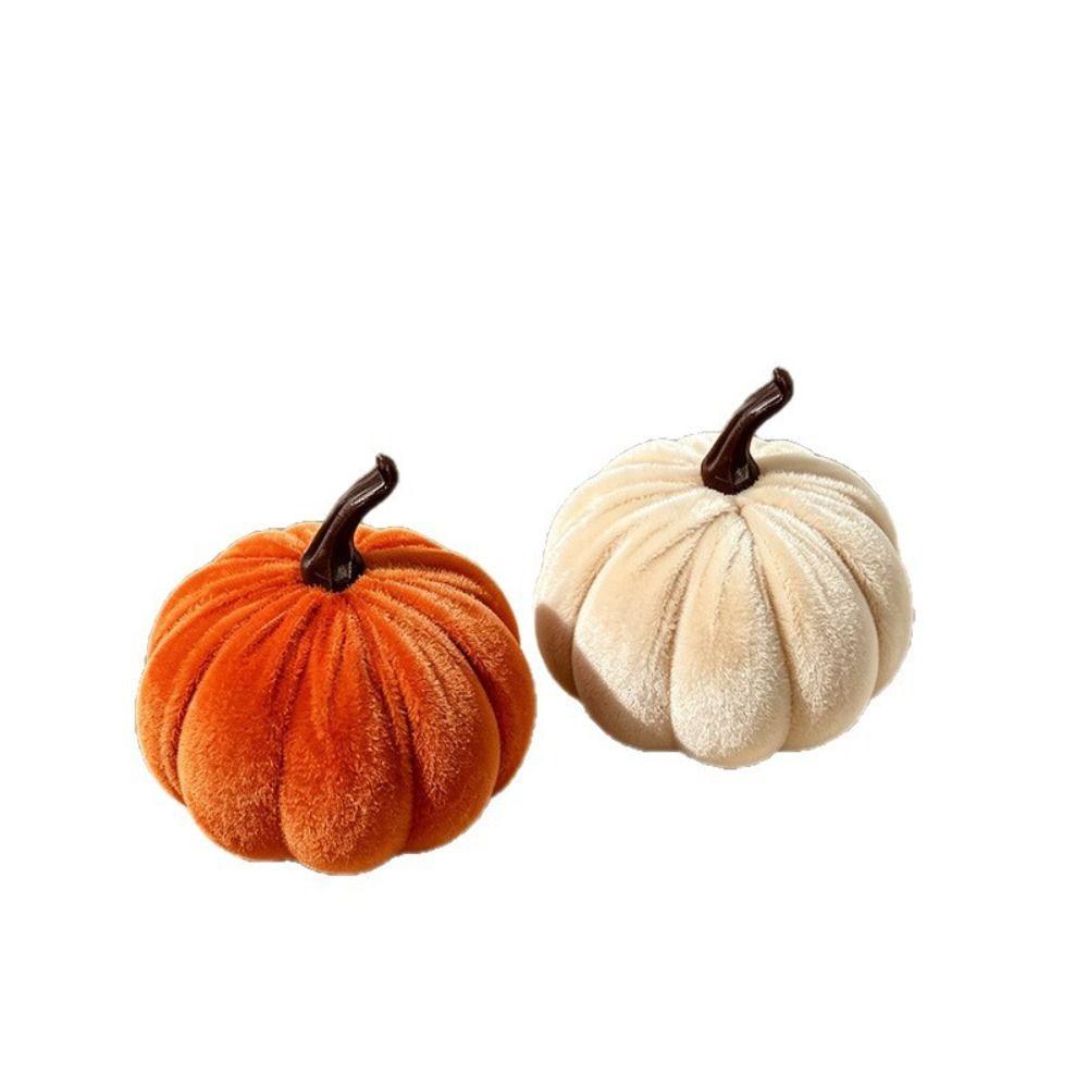 Mini Size Velvet Pumpkin Velvet Fabric Plush Pumpkin Festive Halloween Decoration Halloween Theme