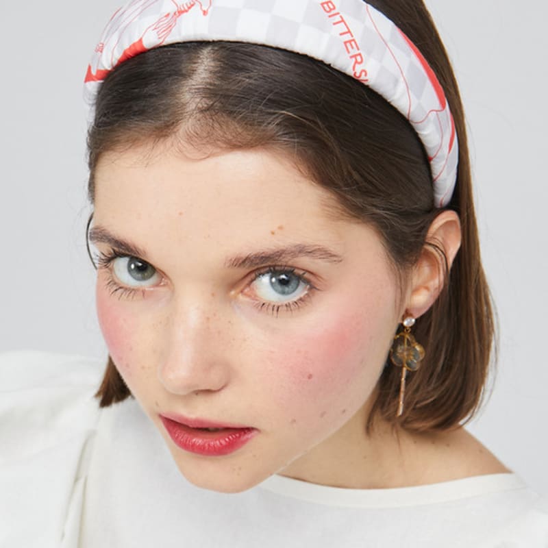 LOVUEE Любовь горько-сладкая Серо-красная клетчатая повязка на голову