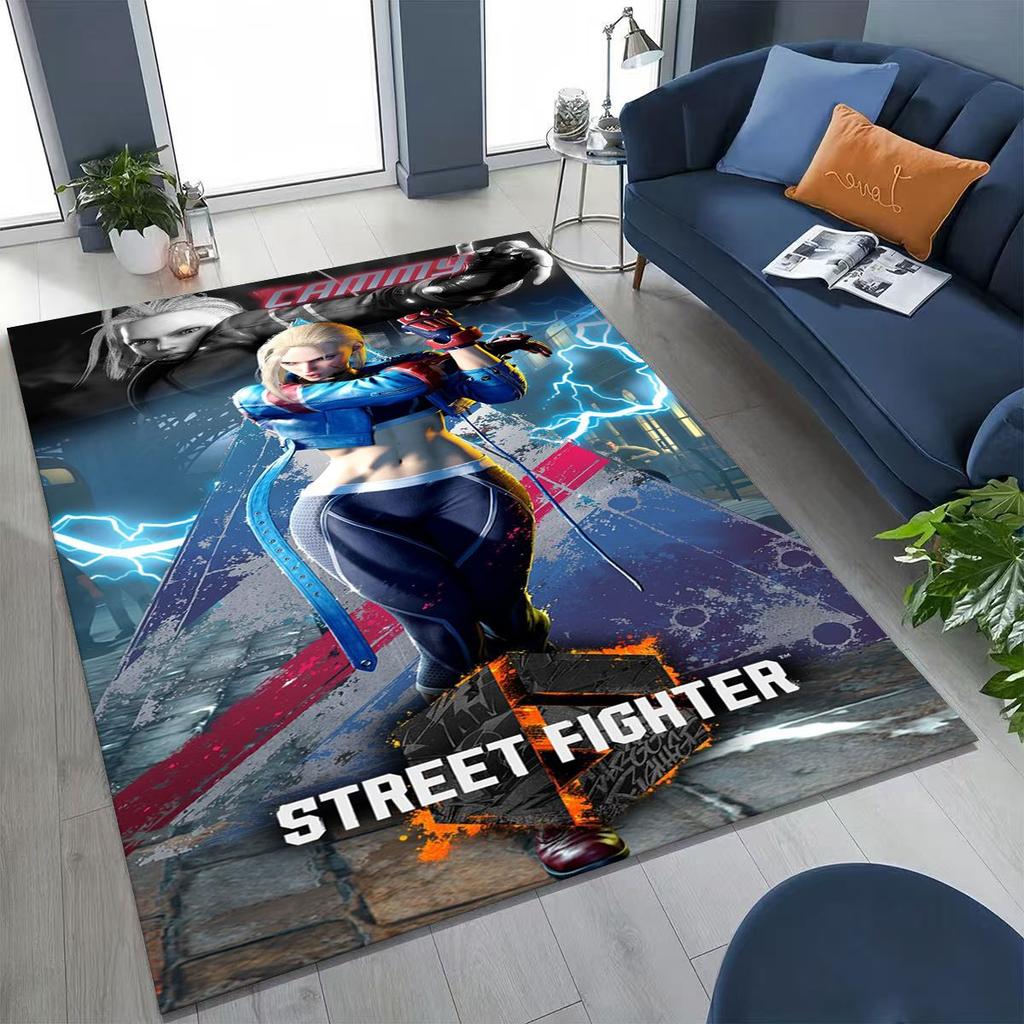 Ретро Коврик с персонажами игры Street Fighter 6, мультяшный коврик с Чун-Ли для спальни, гостиной, дивана, домашний коврик для входной двери, декор, нескользящий коврик для пола
