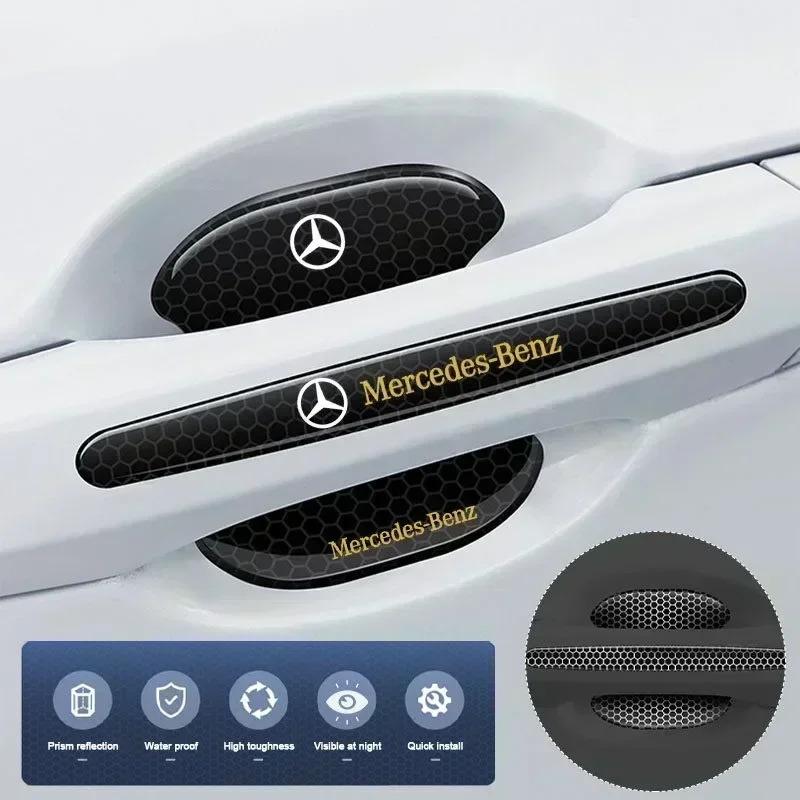 CQK1 Car Door Handle Protector Bowl Anti Scratch Reflective Sticker For Mercedes Benz A C E CLA180 GLB200 GLC300 CLS GLA E Class