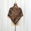 New Leopard Print Square Scarf With Diamonds Muslim Hijab Silk Scarves Women Fashion Designer Headscarf Foulard Shawl Kerchief