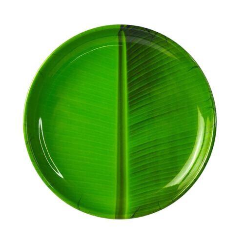 RSINC Banana Leaf Round Dinner Lunch Serving Melamine Platter Plate qty 4