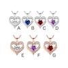 Heart Shaped Diamond Pendant Fashion Copper Plated Necklace Jewelry Accessories for Women