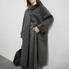 Sancai 2025 Winter Two-Way Wear Hooded Loose Long Double-Faced Wool Coat
