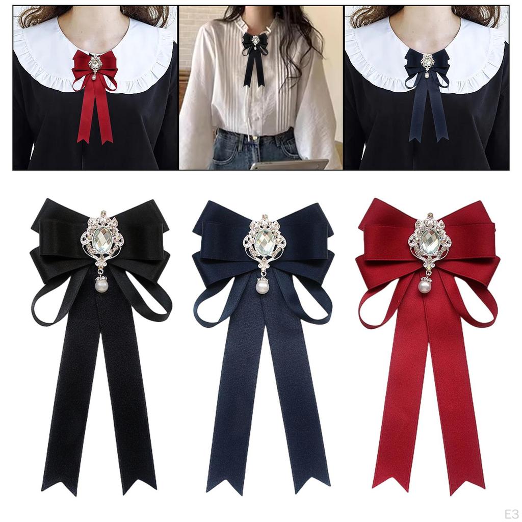 Bow Tie for Women Ladies Necktie Bowknot Bowtie Formal Clothes Decoration Elegant Rhinestone Girls