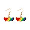 Colorful Alloy Rainbow Flag Love Earrings