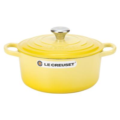 Кастрюля Le Creuset Cocotte Ronde 403 Creuset/Le С двумя ручками 21177-24см Soleil/Желтый (Серебряная ручка) [Элемент]
