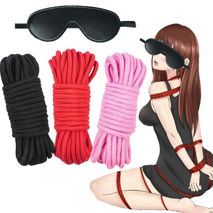 Мягкие хлопковые секс-веревки, набор для связывания, веревка для связывания, набор для взрослых сексуальных игр для женщин и мужчин, пара, ремень БДСМ, использование для игры в ограничения