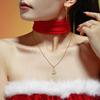 Рождественская елка Xinyixin с цирконами, колье на ключицу, нержавеющая сталь с PVD-покрытием цвета золота, романтичный подарок для девушки