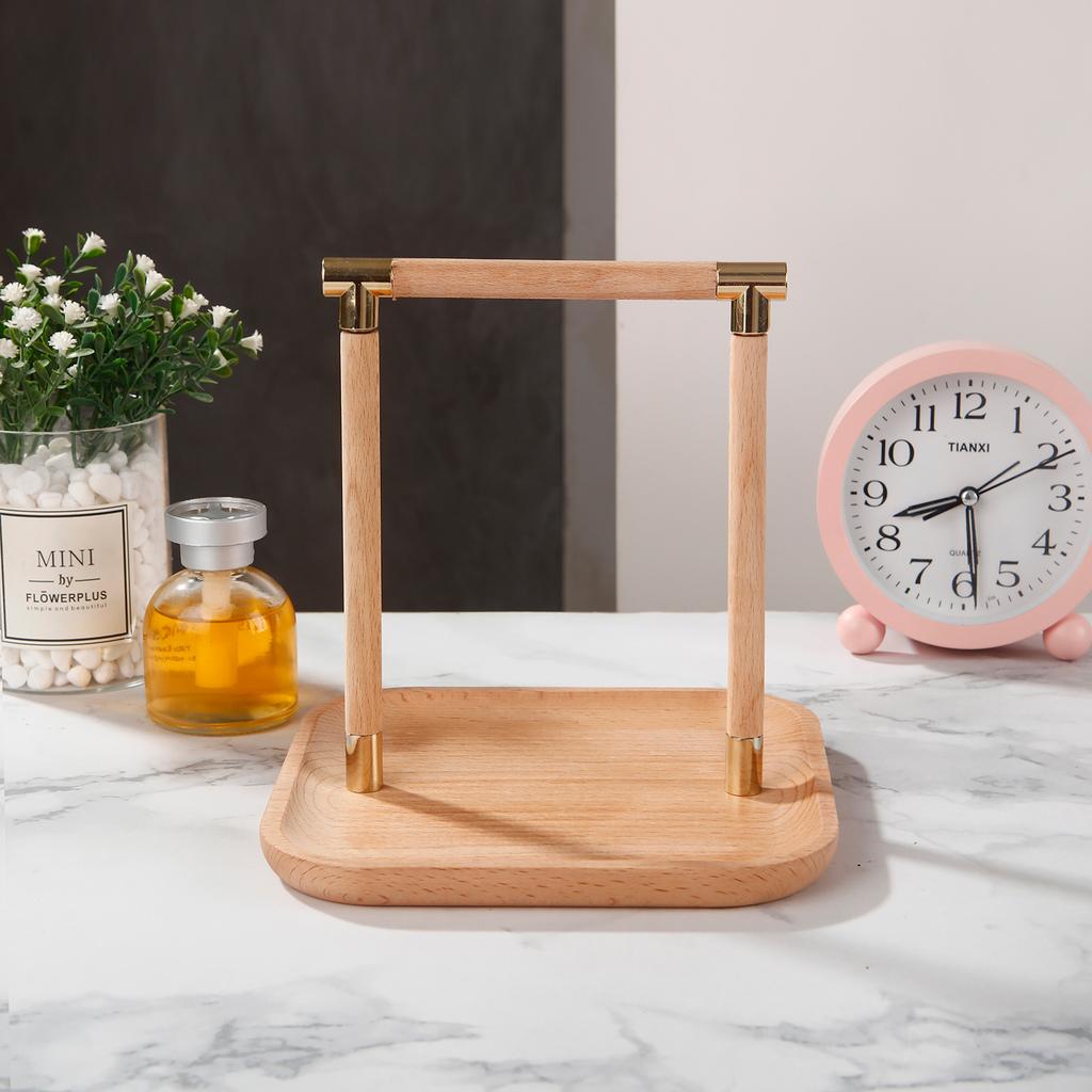 Wooden Tissue Paper Holder Napkin Roll Holder Tableware Tissue Box Storage Desktop Organizer Tableware Supplies