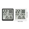 Современные цифровые ЖК-часы с отображением времени, даты, температуры, влажности, на батарейках, с подставкой, настольные/настенные часы