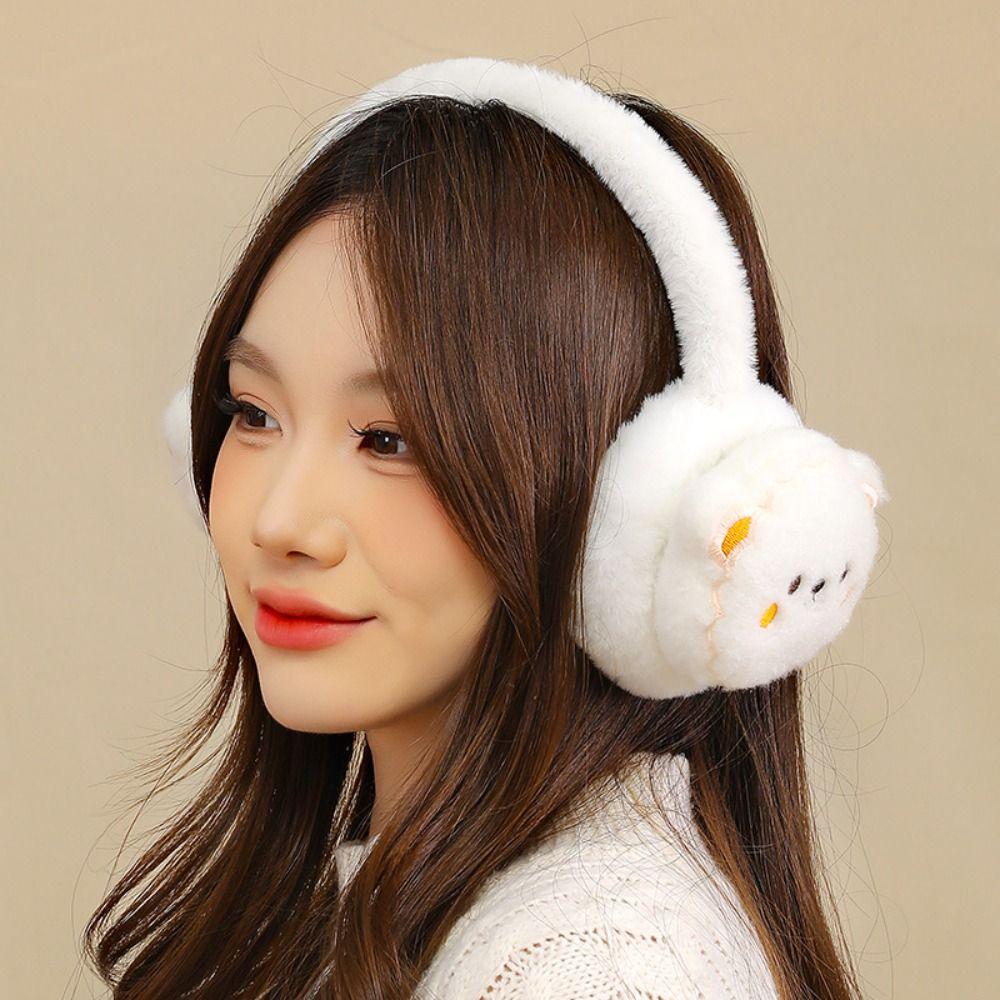 Cute Winter Warm Earmuffs Animal Folding Earflap Plush Ear Warmer  Outdoor Cold Protection