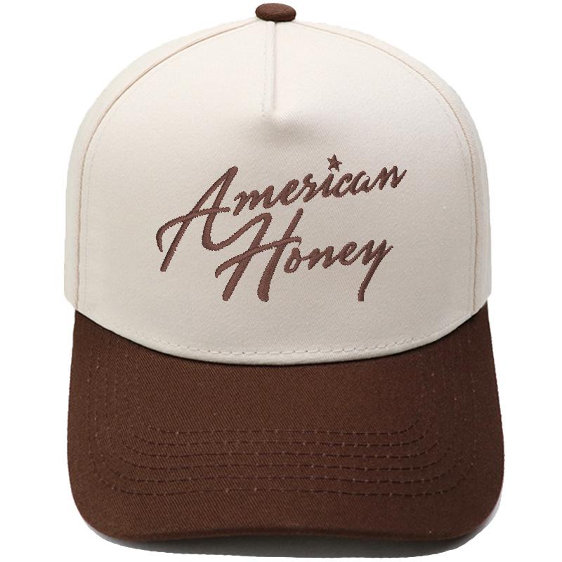 American Honey Fun Embroidery Truck Driver Hat Color Matching Men's and Women's Casual Shade Dad Hat