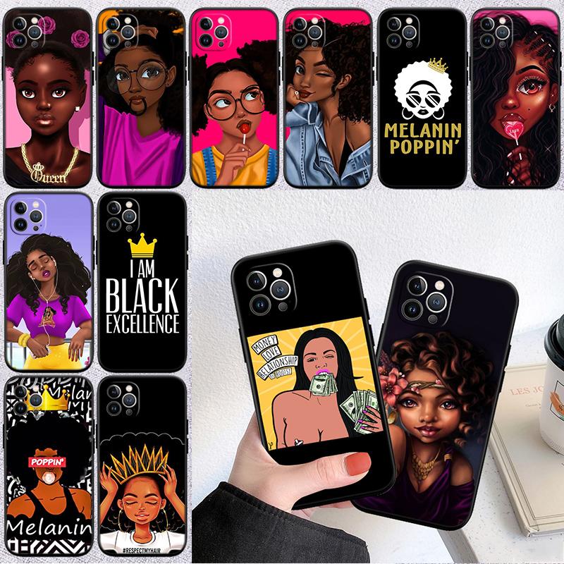 RP57 Poppin Black Girl Case for Samsung M06 M15 M16 M35 M55 M56 A36 A42 A50 A50S A51 A52 A32 A33 A05 A05S A06 A16 A20