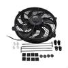 14" Inch Universal Slim Fan Electric Radiator Coolers 12V Mount Kit Black 2.64" Thickness Easy