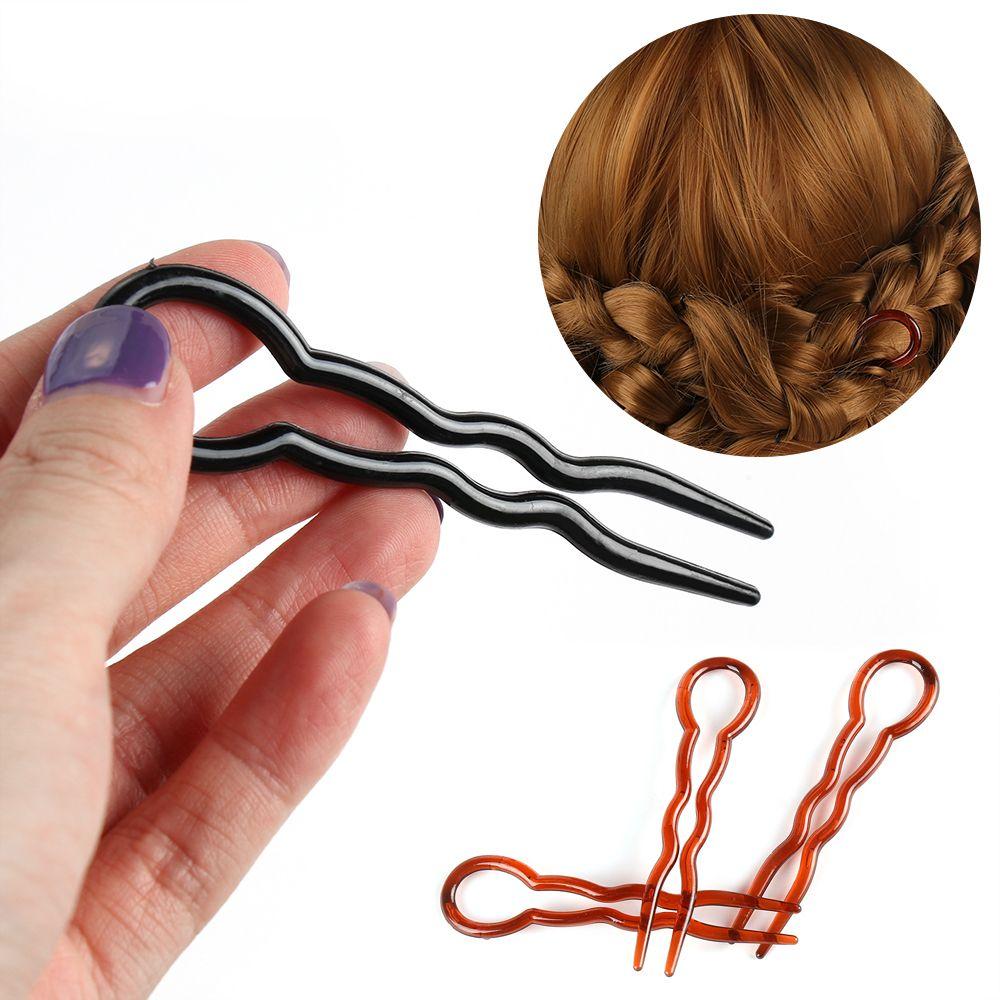 Fashion Hair Accessories Convenient Simple Hair Fork U Shape Hair Clip Plastic Hairpin Hair Stick