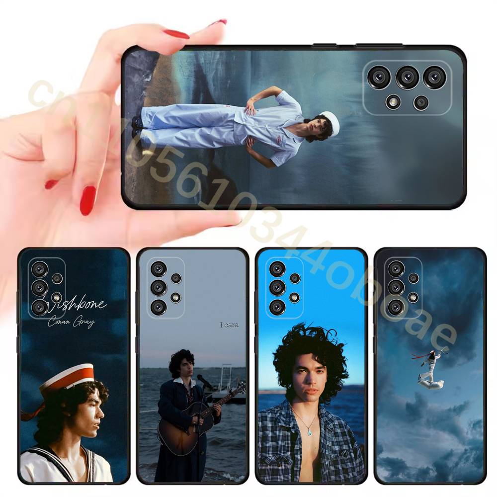 Чехол для телефона Conan Grey Wishbone C для Samsung Galaxy A13,21s,22,31,32,52,53,71,80,A91 Мягкий черный чехол