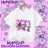 Детская футболка KPOP Охотники на демонов, свитшот с мультяшным принтом для девочек и мальчиков, повседневная одежда для малышей, мода для лета