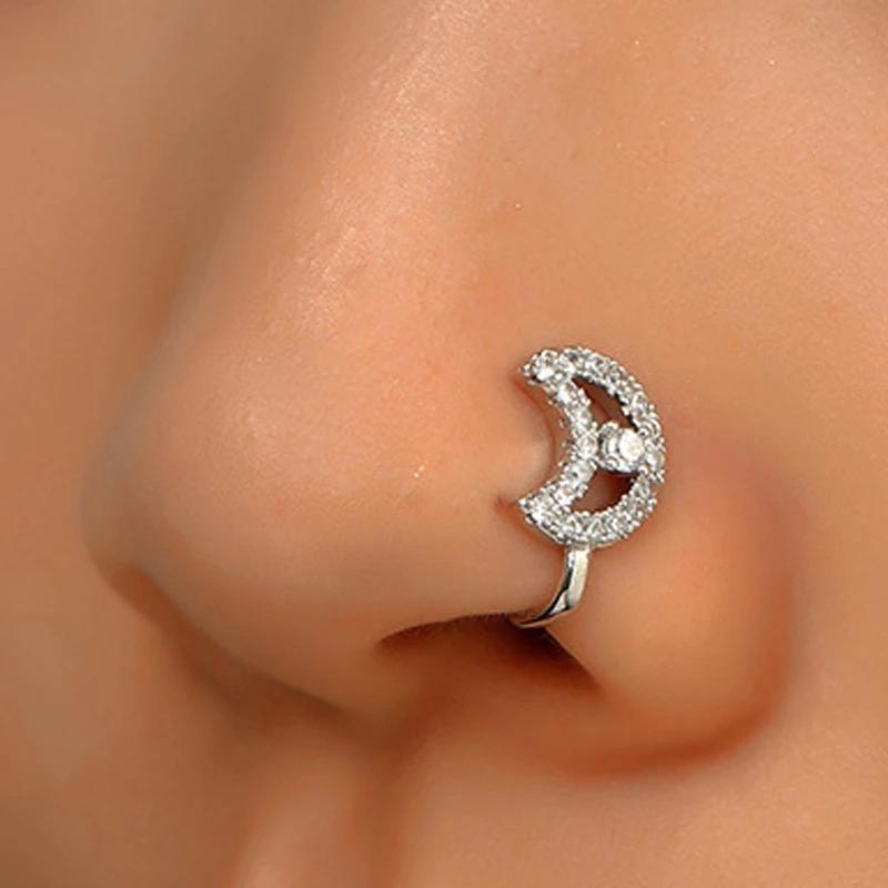 1 шт. модное медное имитация перфорированного U-образного кольца в носу в форме сердца, звездная корона, зажим для носа и ушей, манжеты, ювелирные изделия, подарки для женщин и девочек, украшения для тела