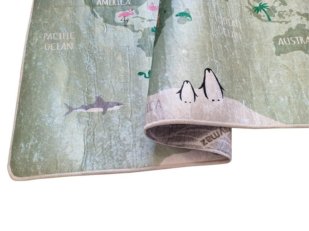 Children's Bedroom Rug 100x160 Cm Polyester Green World