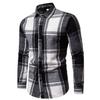 Men's Classic Retro Plaid Shirts Long Sleeve Shirt Jacket Casual Business Plaid Shirt for Men Lightweight Work Lapel Shirts