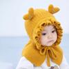 Зимняя теплая шерстяная шапка-бини для девочек, милая детская шапка для мальчиков с защитой ушей, ветрозащитная шапка для улицы, детские аксессуары для головных уборов 6-24M