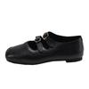 Queen Fan Retro Black French Flat-bottomed Shallow Mouth Single Shoes Women's 2025 New Autumn Soft-soled Mary Jane Shoes