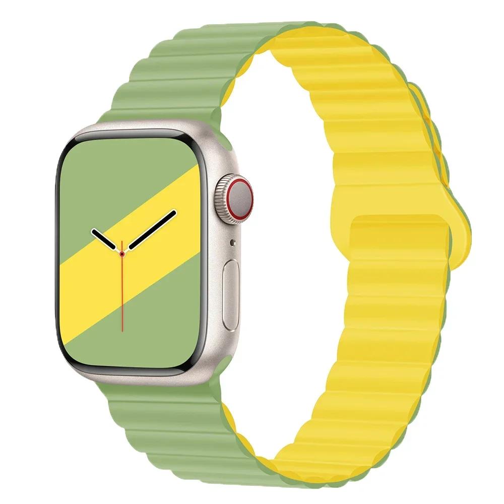 НОВЫЕ Оригинальные магнитные ремешки из жидкого силикона для Apple Watch band Ultra 2 Series 9 SE iwatch 42мм 44мм 45мм 49мм 38мм 40мм 41мм