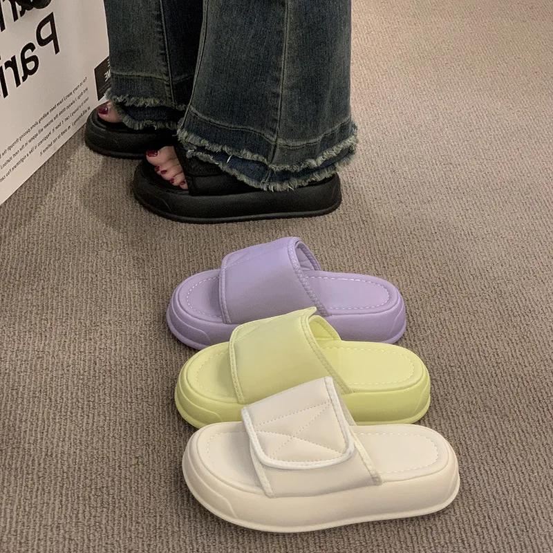 Women Slippers  Fashion Casual Thick Sole Open Toe Outdoor Beach Slippers Shoes for Women Zapatos De Mujer 2024