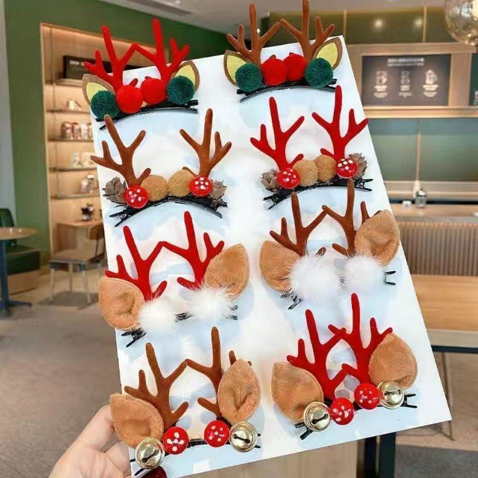 2024 Рождественская заколка для волос в виде оленьих рогов для детей