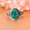 Кольцо ручной работы из окисленного серебра 925 пробы с имитацией изумруда V2991, зеленое кольцо, овальное кольцо, подарок на День святого Валентина, подарок для нее, подарок на день рождения,