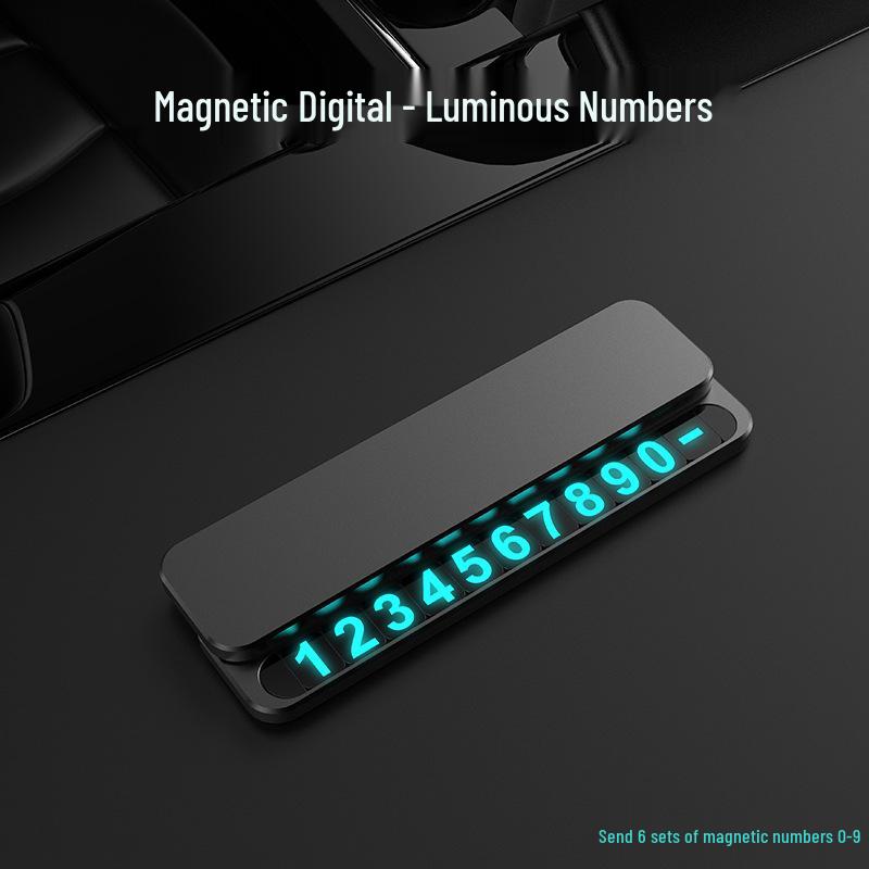 Роскошная временная парковочная табличка с алюминиевой пластиной для номера телефона для салона автомобиля