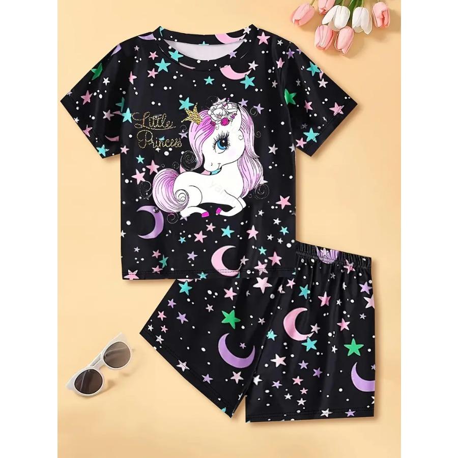 Повседневный комплект для девочек, летние модные шорты с короткими рукавами и принтом в виде бабочек, комплекты одежды для девочек