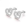 S925 Silver Stud Earrings Heart-Shaped Diamond Whole Body Silver Stud Earrings Valentine's Day Eardrops Earrings