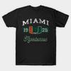 Мужская черная футболка с принтом Miami-Hurricanes Печать на трансферной бумаге без вырезки Хлопковая футболка