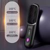 Cordless Hair Straightener Brush with 3 Gear Temperature Display Electric Negative Ions Ceramic Hot Comb Anti-Scald Hair Brushes