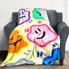 1pc Colorful Faces Blanket Warm, Cozy, And Soft, Suitable for Sofas, Beds, Cars, And Office Use.Perfect for Camping And Travel, Making It a Great Gift